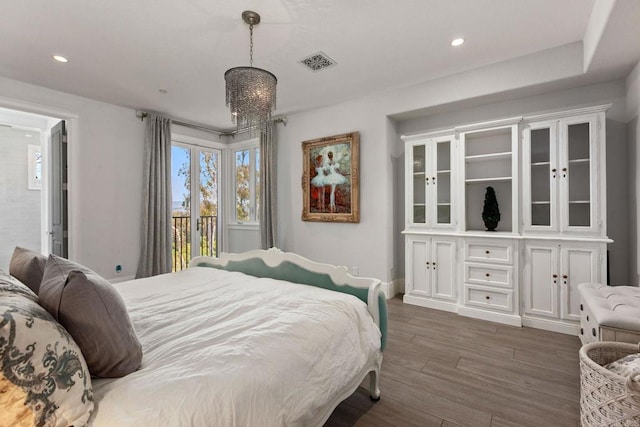 4470 Caminito Tecera, Del Mar, CA 92014 - bedroom featuring dark wood-style floors, recessed lighting, and access to outside
