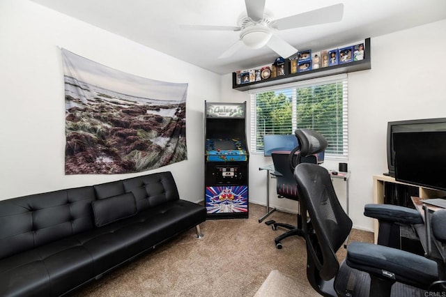 214 Woodland Pkwy Unit 206, San Marcos, CA 92069 - office area featuring carpet floors and a ceiling fan