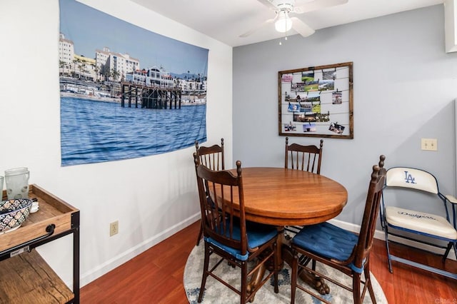 214 Woodland Pkwy Unit 206, San Marcos, CA 92069 - dining space featuring wood finished floors and ceiling fan