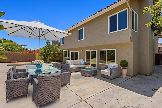 13443 Black Hills Rd, San Diego, CA 92129 - fenced backyard featuring a patio area and outdoor lounge area