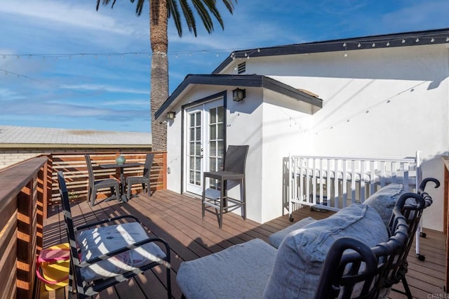 376378 Acacia Dr, Carlsbad, CA 92008 - wooden deck with french doors
