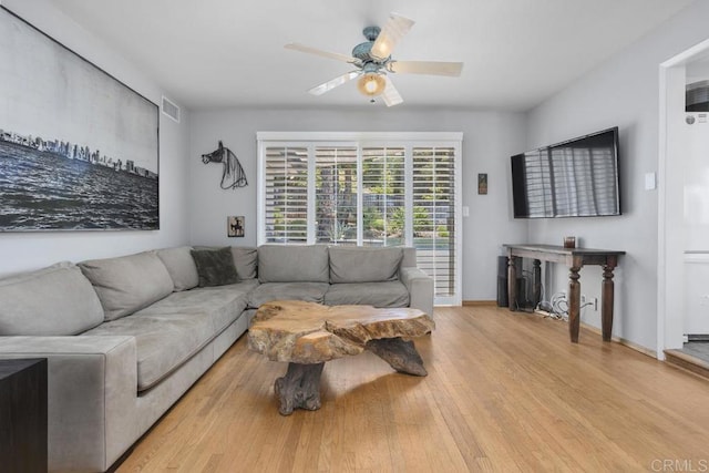 1001 Ontario St, Escondido, CA 92025 - living area with wood finished floors and a ceiling fan