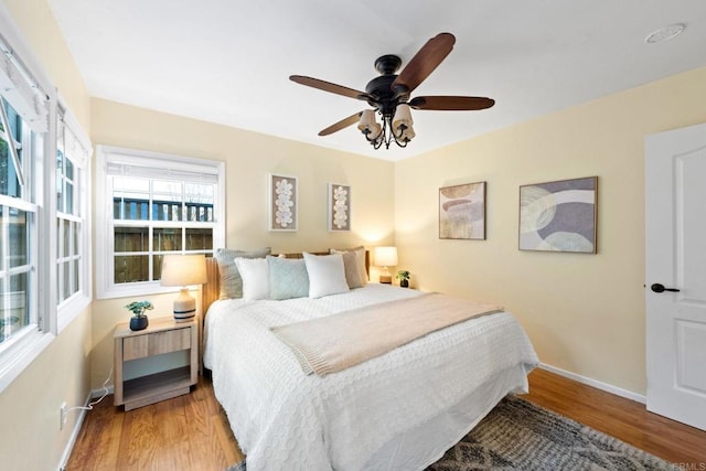 4920 Elsa Rd, San Diego, CA 92120 - bedroom featuring wood finished floors and ceiling fan