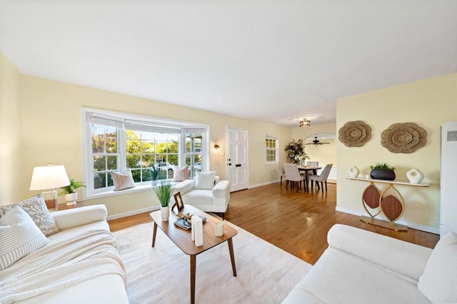 4920 Elsa Rd, San Diego, CA 92120 - living room featuring wood finished floors and baseboards