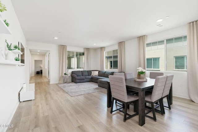 2850 Wagon Wheel Rd Unit 402, Oxnard, CA 93036 - dining room featuring plenty of natural light, light wood-style floors, and recessed lighting