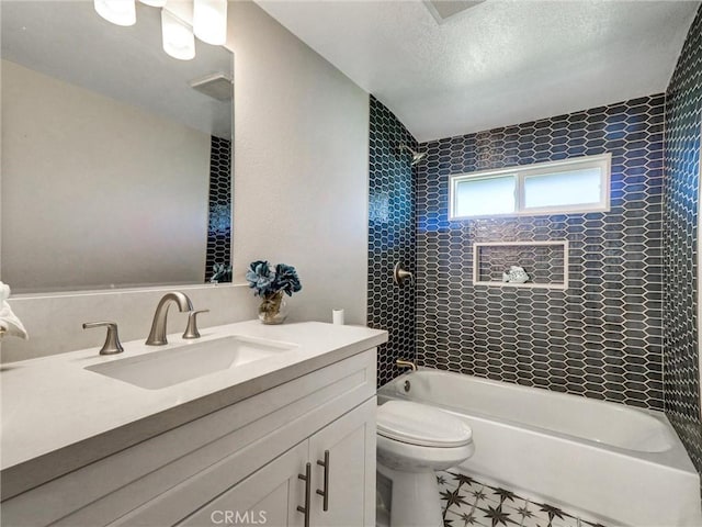 2310 W 169th Pl, Torrance, CA 90504 - bathroom with vanity, tub / shower combination, and a textured ceiling