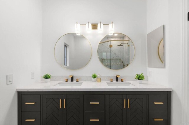 1248 Via Christina, Vista, CA 92084 - full bath featuring double vanity and a stall shower