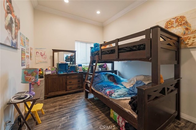2461 Santa Ana N, Los Angeles, CA 90059 - bedroom with crown molding, wood finished floors, and recessed lighting