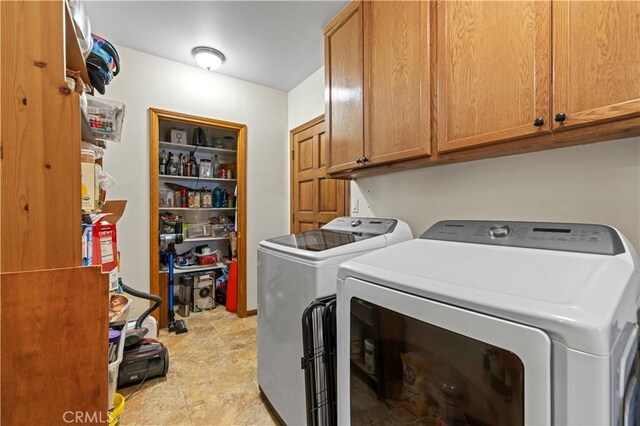 35728 Beauty Vista Ln, Agua Dulce, CA 91390 - washroom with cabinet space and washing machine and clothes dryer
