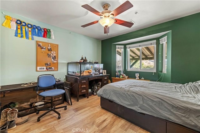 35728 Beauty Vista Ln, Agua Dulce, CA 91390 - bedroom with wood finished floors and a ceiling fan