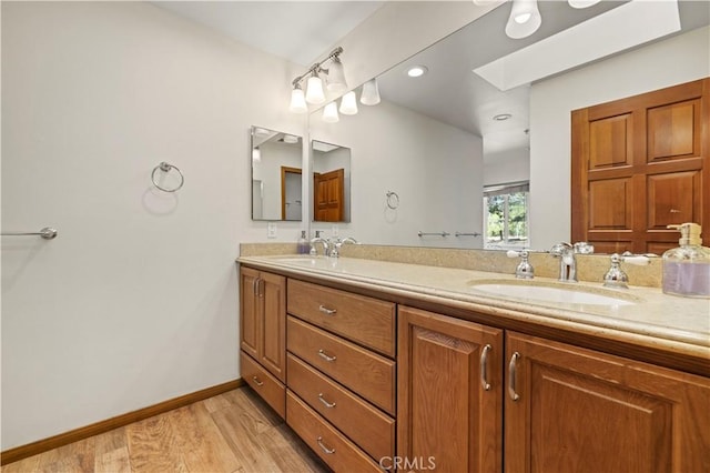 35728 Beauty Vista Ln, Agua Dulce, CA 91390 - bathroom featuring double vanity and wood finished floors