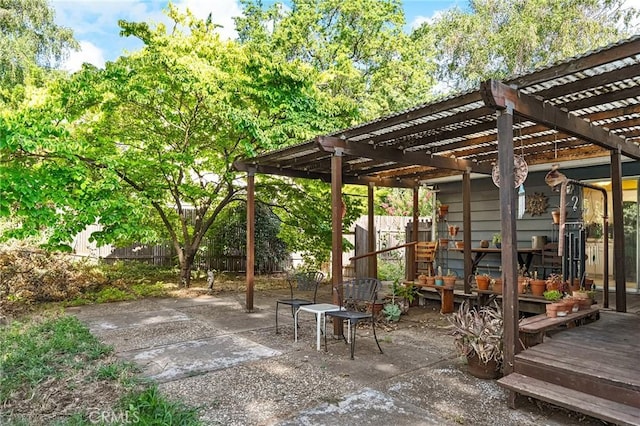 603 Reed Park Dr, Chico, CA 95926 - view of patio with a pergola and a wooden deck
