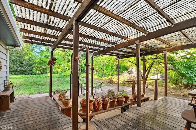 603 Reed Park Dr, Chico, CA 95926 - wooden terrace featuring a pergola and a lawn