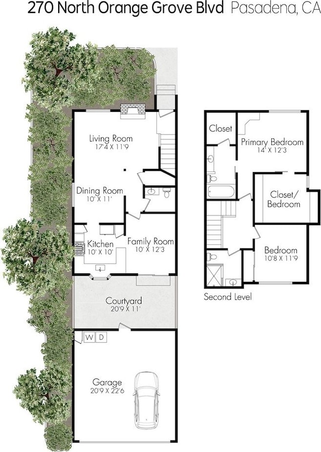 270 N Orange Grove Blvd, Pasadena, CA 91103 - view of property floor plan