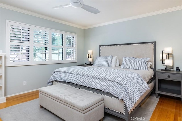270 N Orange Grove Blvd, Pasadena, CA 91103 - bedroom featuring wood finished floors, crown molding, and ceiling fan