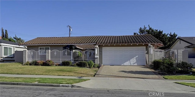 18342 Piper Pl, Yorba Linda, CA 92886 - single story home with a tile roof, a garage, driveway, and stucco siding