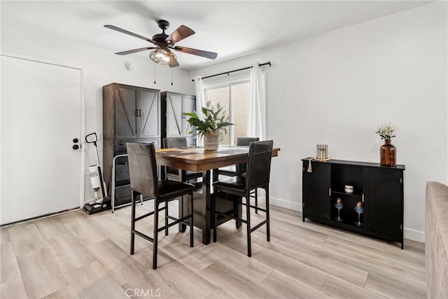 12411 Osborne St Unit 17, Pacoima, CA 91331 - dining area with a ceiling fan and light wood-style floors