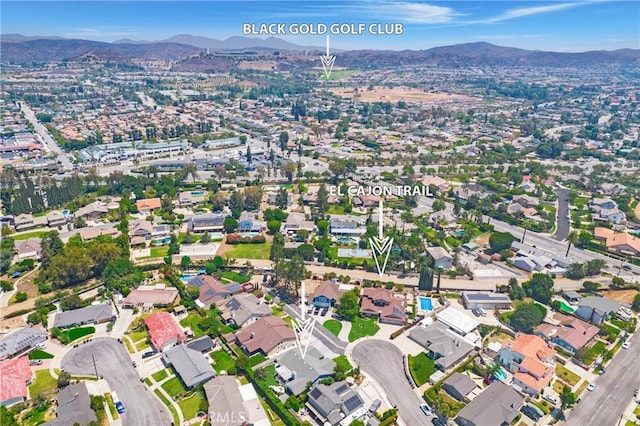 4441 Rustic Rd, Yorba Linda, CA 92886 - aerial overview of property's location featuring a mountainous background