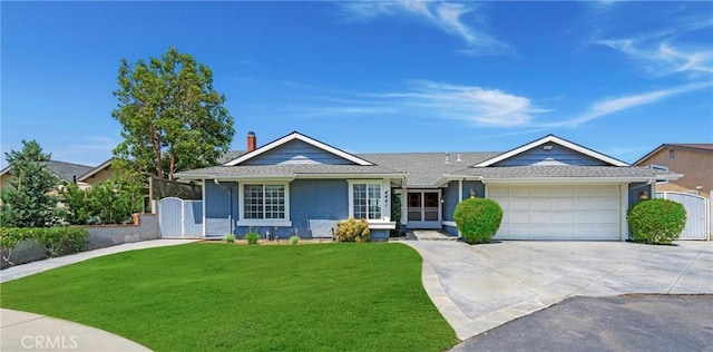 4441 Rustic Rd, Yorba Linda, CA 92886 - ranch-style home featuring driveway, a gate, an attached garage, and stucco siding