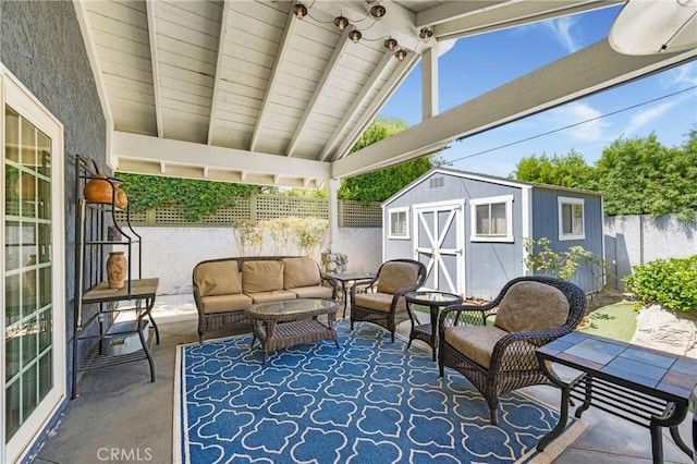 4441 Rustic Rd, Yorba Linda, CA 92886 - fenced backyard featuring a storage unit and an outdoor hangout area