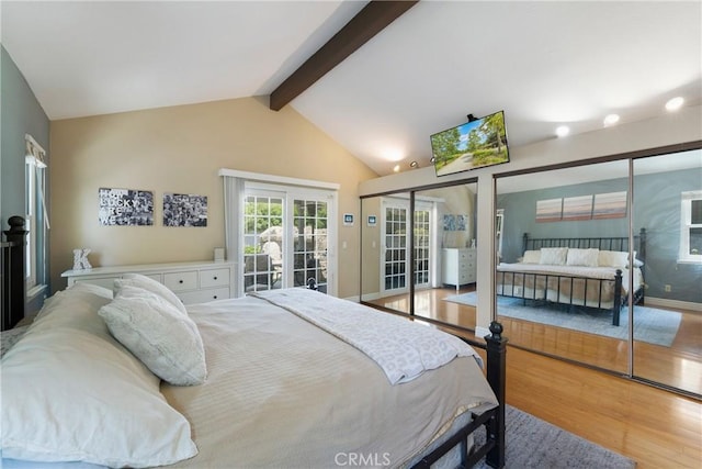 4441 Rustic Rd, Yorba Linda, CA 92886 - bedroom with wood finished floors, french doors, and access to outside