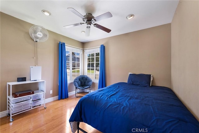 4441 Rustic Rd, Yorba Linda, CA 92886 - bedroom with wood finished floors, ceiling fan, and recessed lighting