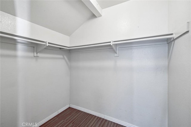1832 E E Ave J2, Unit 2, Lancaster, CA 93535 - walk in closet featuring wood finished floors and lofted ceiling