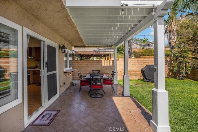 2405 E Alicia St, West Covina, CA 91792 - fenced backyard with a grill, outdoor dining area, and a patio area