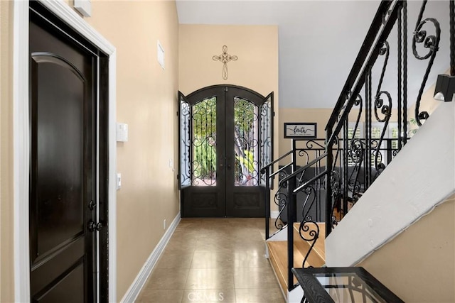 2405 E Alicia St, West Covina, CA 91792 - tiled entryway featuring french doors and stairway
