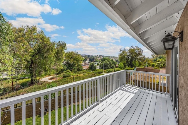 2405 E Alicia St, West Covina, CA 91792 - deck featuring view of wooded area