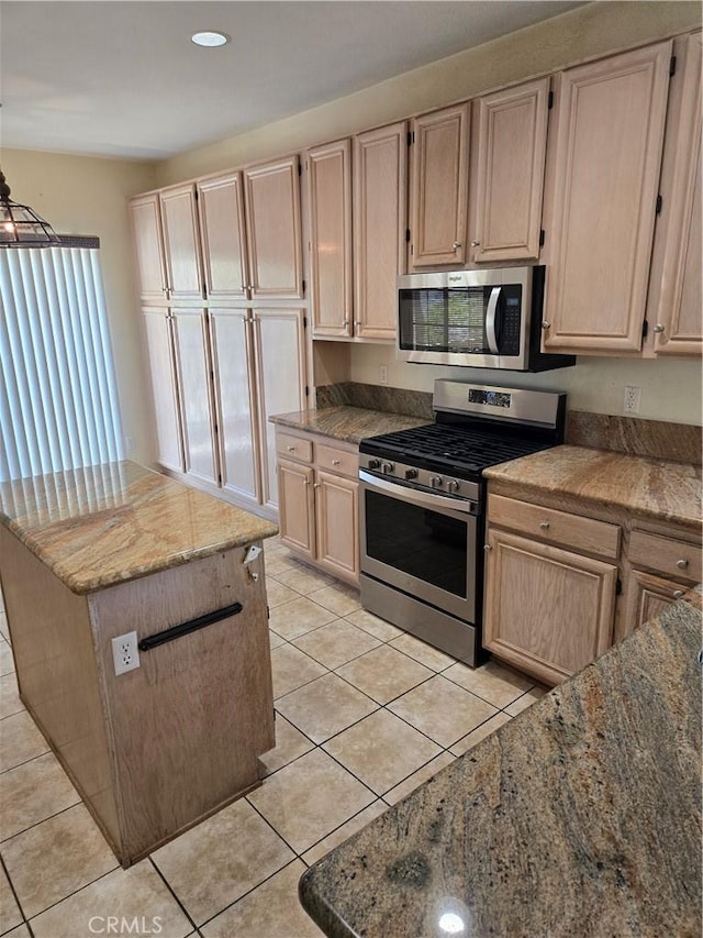 41791 Corte Lara, Temecula, CA 92592 - kitchen featuring appliances with stainless steel finishes, light brown cabinets, and recessed lighting