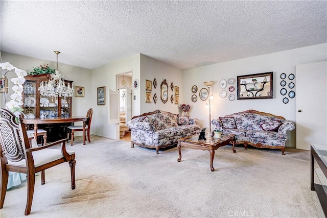 4750 W 191st St, Torrance, CA 90503 - living area featuring carpet flooring and a textured ceiling