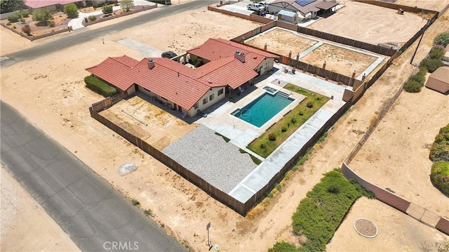 19678 Red Feather Rd, Apple Valley, CA 92307 - view from above of property featuring a pool area