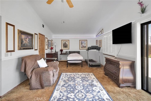 19678 Red Feather Rd, Apple Valley, CA 92307 - carpeted bedroom featuring lofted ceiling
