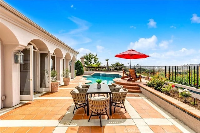 5 Marbella, Dana Point, CA 92629 - view of pool with a patio, a fenced backyard, and a pool with connected hot tub