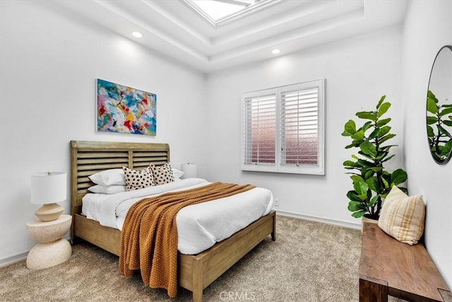 5 Marbella, Dana Point, CA 92629 - bedroom featuring carpet flooring, recessed lighting, and a tray ceiling