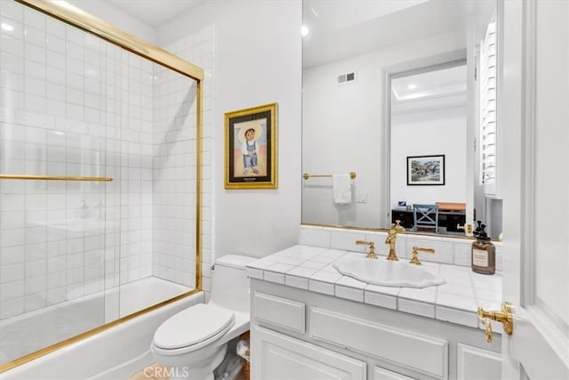 5 Marbella, Dana Point, CA 92629 - bathroom featuring vanity, shower / bath combination with glass door, and recessed lighting