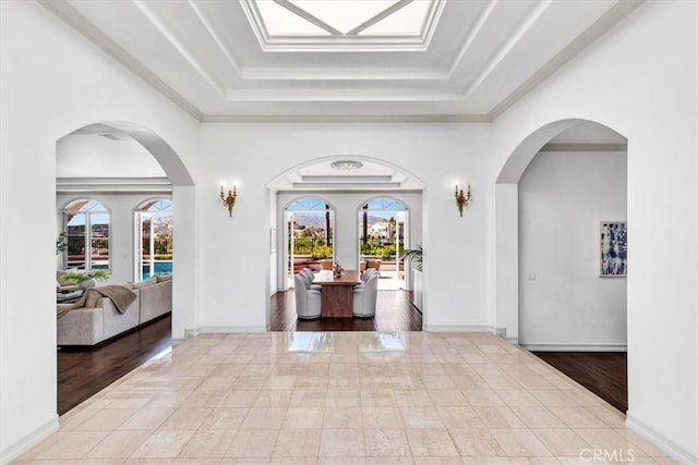 5 Marbella, Dana Point, CA 92629 - entrance foyer with a raised ceiling, plenty of natural light, crown molding, and arched walkways