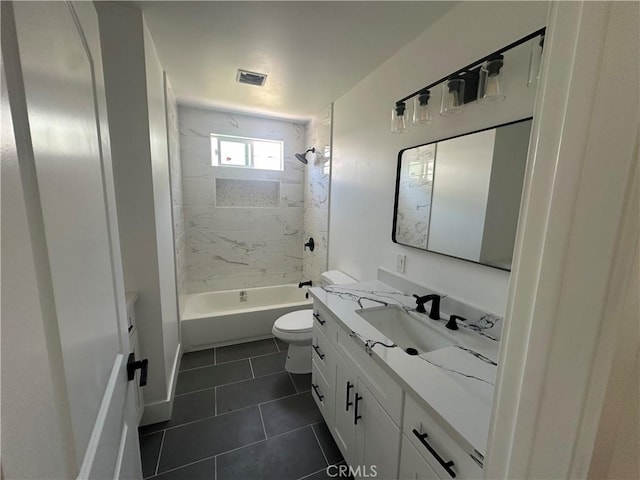 1253 W 65th St, Los Angeles, CA 90044 - full bath featuring vanity, tile patterned floors, and tub / shower combination