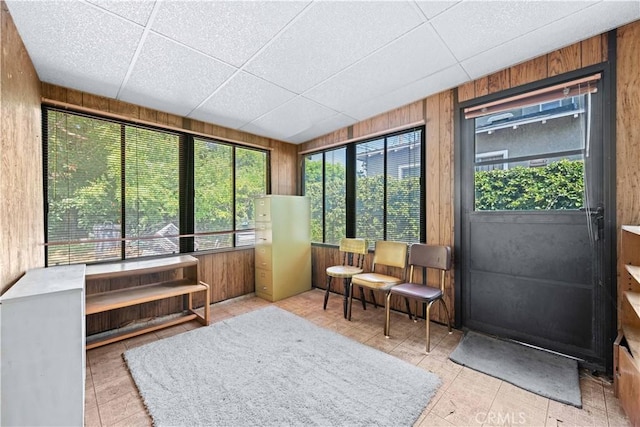 631 N Evergreen St, Burbank, CA 91505 - sunroom with wood walls and tile patterned flooring