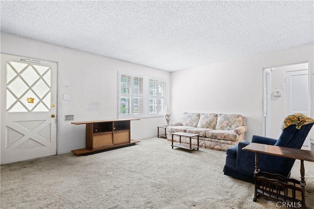 631 N Evergreen St, Burbank, CA 91505 - living area featuring a textured ceiling and carpet floors