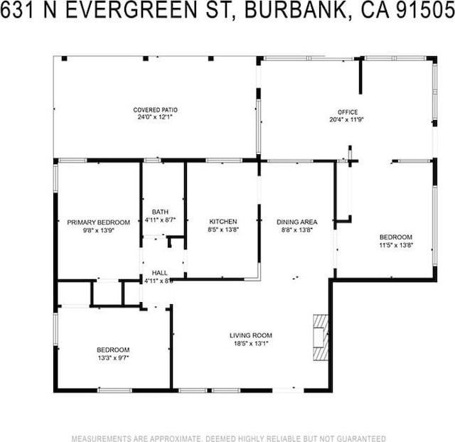 631 N Evergreen St, Burbank, CA 91505 - view of floor plan / room layout