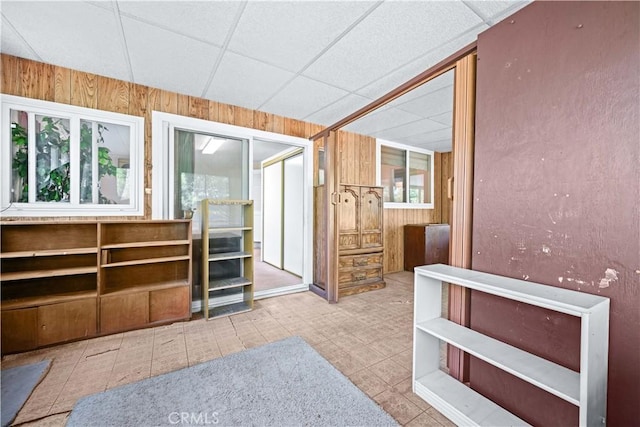 631 N Evergreen St, Burbank, CA 91505 - empty room with wood walls and a paneled ceiling