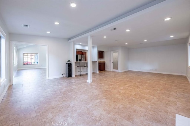 2383 Hampton Ave, Simi Valley, CA 93063 - unfurnished living room featuring recessed lighting and light tile patterned flooring