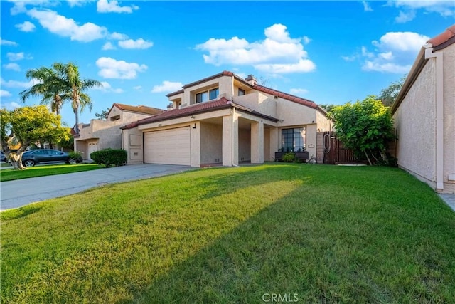 2383 Hampton Ave, Simi Valley, CA 93063 - view of front of house with stucco siding, concrete driveway, a garage, and a tile roof