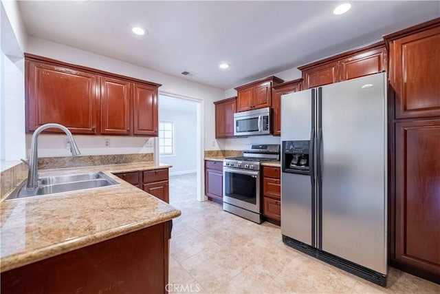 2383 Hampton Ave, Simi Valley, CA 93063 - kitchen with appliances with stainless steel finishes and recessed lighting
