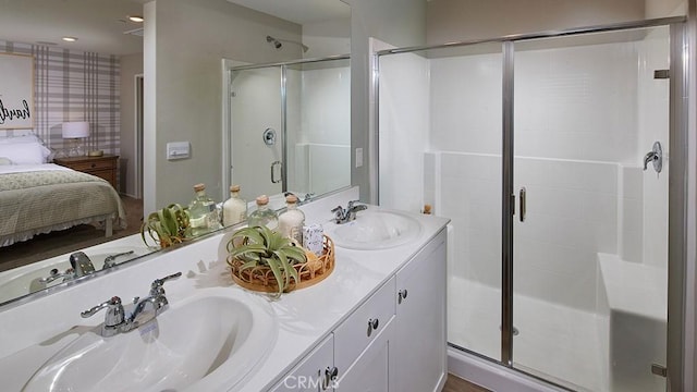 30753 Viper Ct, Winchester, CA 92596 - ensuite bathroom featuring double vanity and a stall shower