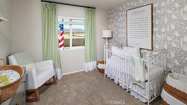 30753 Viper Ct, Winchester, CA 92596 - carpeted bedroom with wallpapered walls and baseboards