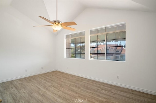 7029 Novara Pl, Rancho Cucamonga, CA 91701 - spare room featuring lofted ceiling, wood finished floors, and a ceiling fan