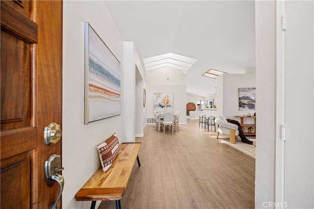 2988 Dartmouth Cir, Corona, CA 92879 - foyer featuring wood finished floors and vaulted ceiling